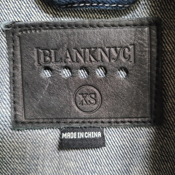 BlankNYC Cropped Denim Jacket, XS, Blue w/Copper Hardware - Picture 6 of 8
